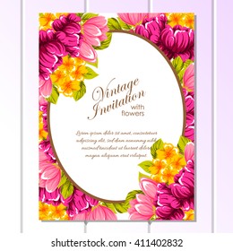 Invitation with floral background Invitation with floral background