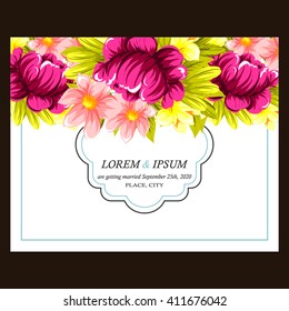 Invitation with floral background