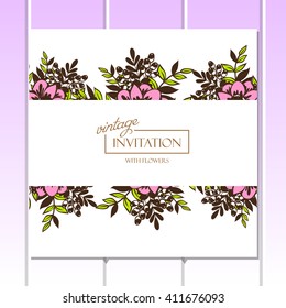 Invitation with floral background