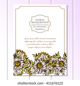 Invitation with floral background