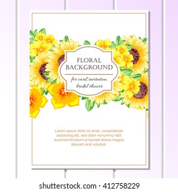 Invitation with floral background
