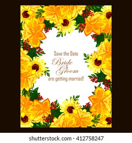 Invitation with floral background