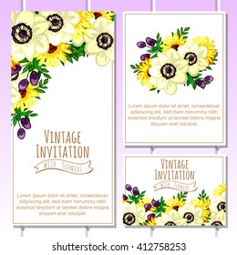 Invitation with floral background
