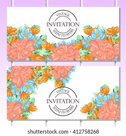 Invitation with floral background