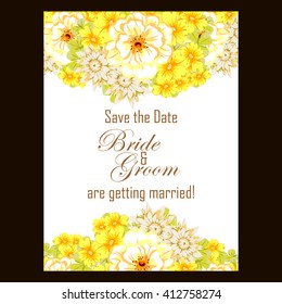 Invitation with floral background