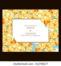 Invitation with floral background