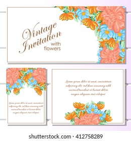 Invitation with floral background