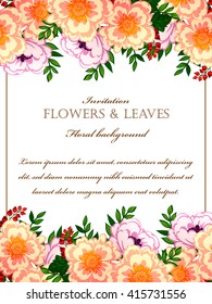 Invitation with floral background