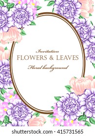 Invitation with floral background