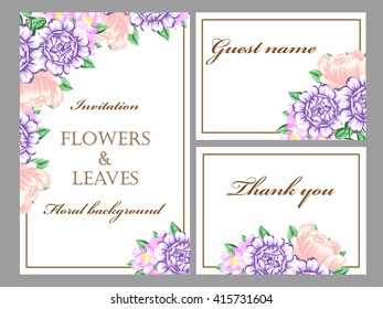 Invitation with floral background