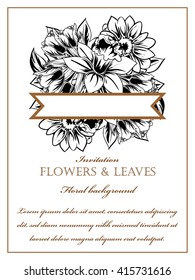 Invitation with floral background