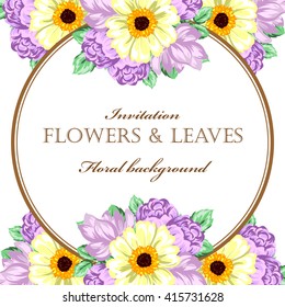 Invitation with floral background