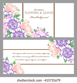 Invitation with floral background