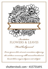 Invitation with floral background