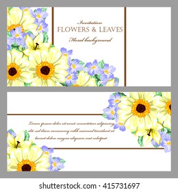 Invitation with floral background
