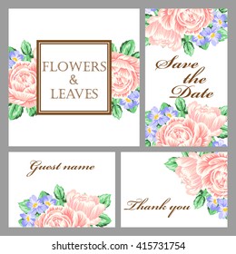 Invitation with floral background