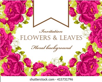 Invitation with floral background
