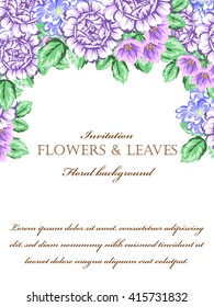 Invitation with floral background