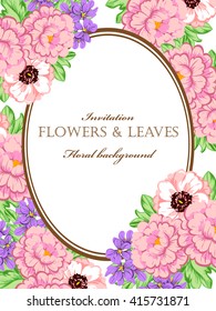 Invitation with floral background