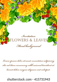 Invitation with floral background