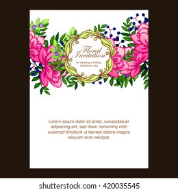 Invitation with floral background