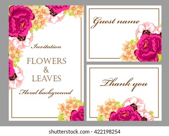 Invitation with floral background