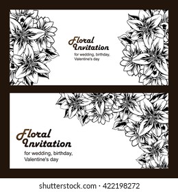 Invitation with floral background