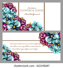 Invitation with floral background