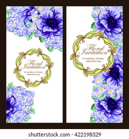Invitation with floral background