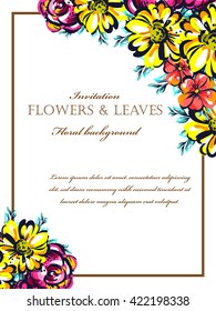 Invitation with floral background