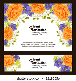Invitation with floral background