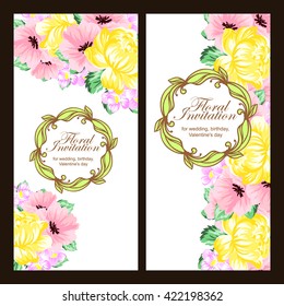 Invitation with floral background