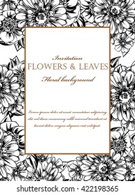Invitation with floral background