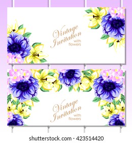 Invitation with floral background