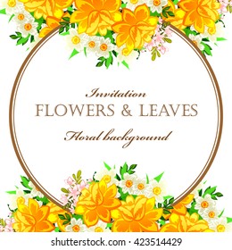 Invitation with floral background