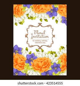Invitation with floral background