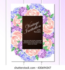Invitation with floral background