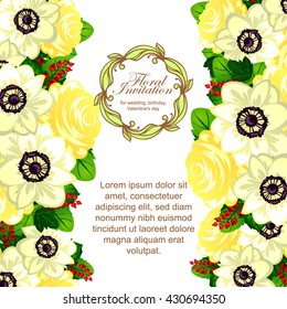 Invitation with floral background