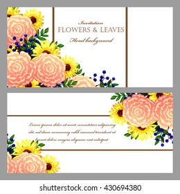 Invitation with floral background