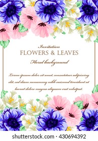 Invitation with floral background