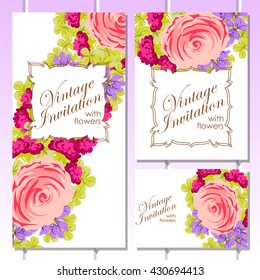 Invitation with floral background