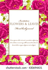 Invitation with floral background