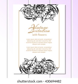 Invitation with floral background