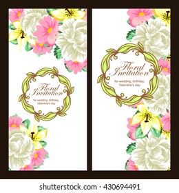 Invitation with floral background