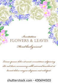 Invitation with floral background