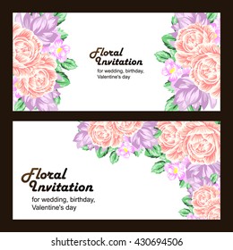 Invitation with floral background