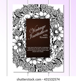 Invitation with floral background