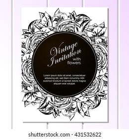 Invitation with floral background