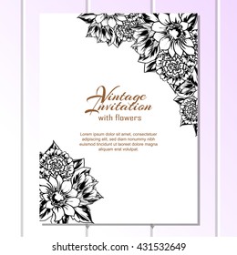 Invitation with floral background