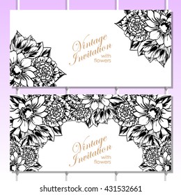 Invitation with floral background